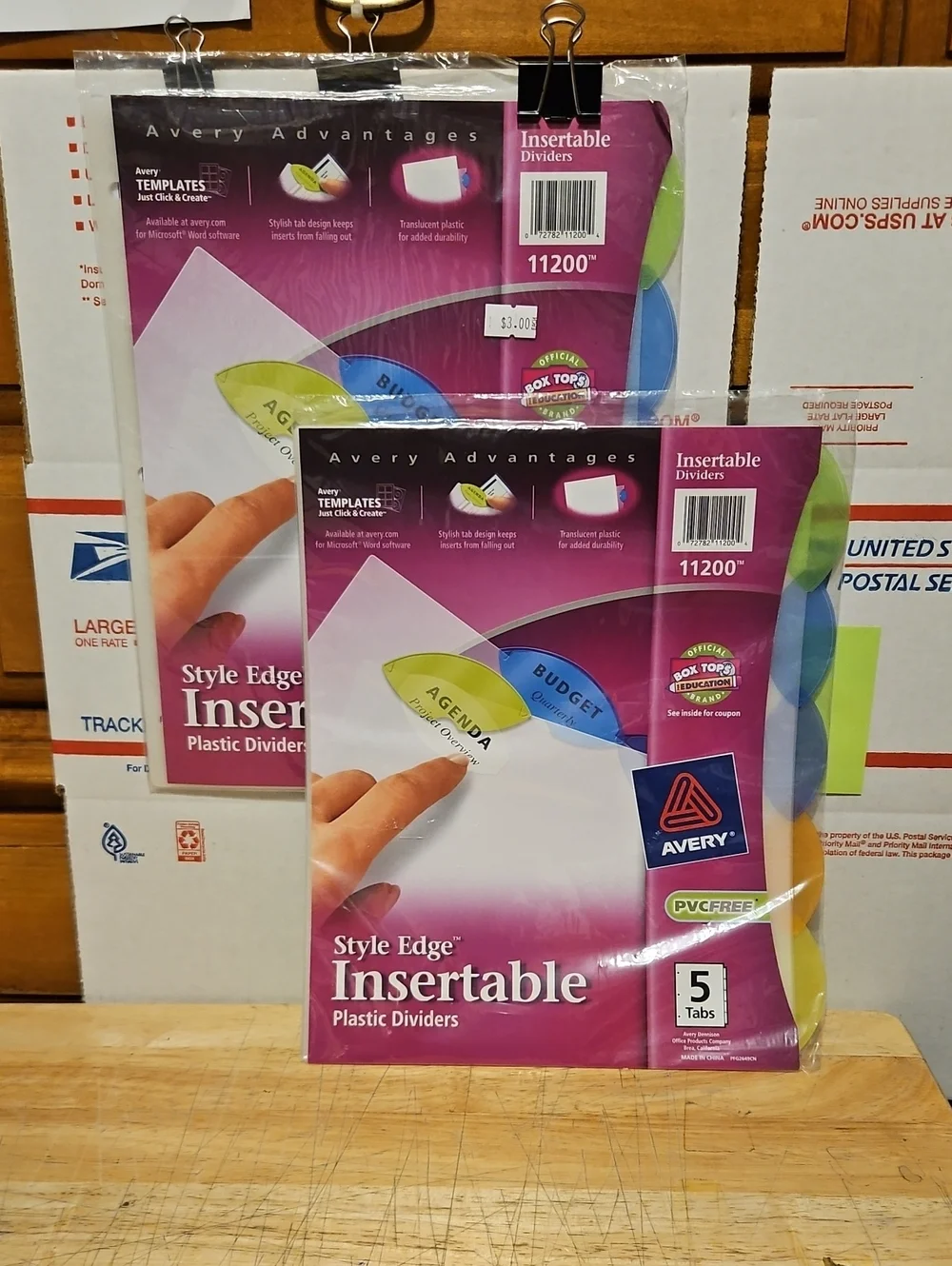 2-qty Avery Insertable Plastic Dividers.